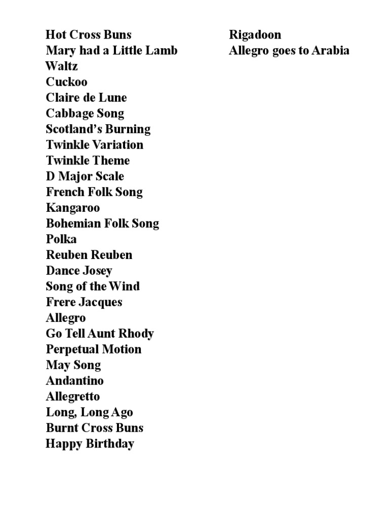 English Chart Song 