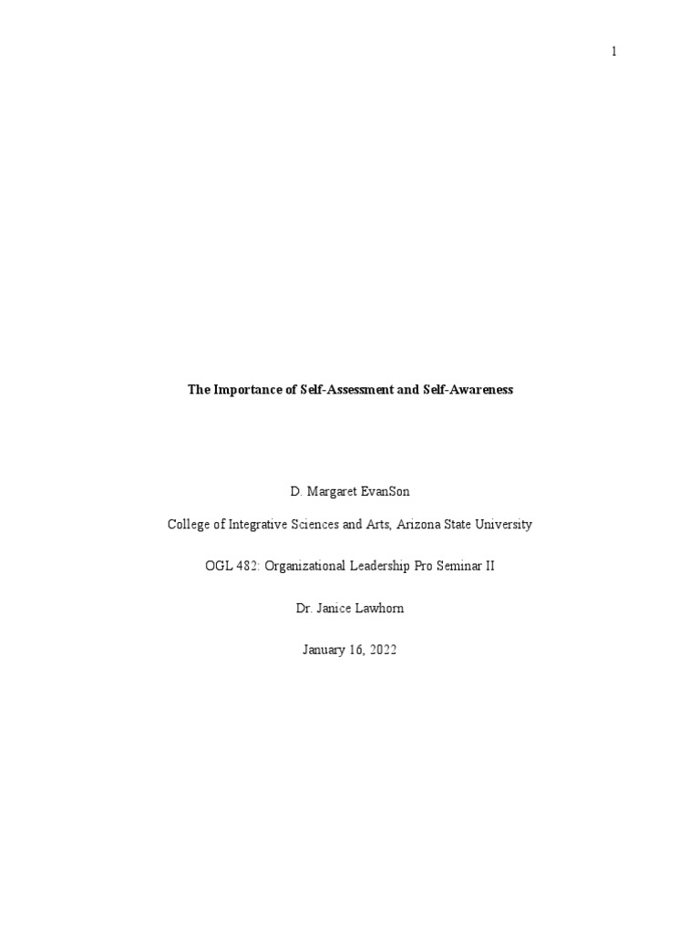 Self-Assessment for Career Growth | PDF | Creativity | Leadership