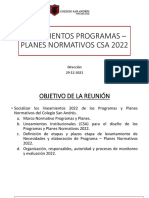 Lineamientos Programas - Planes Normativos Csa 2022