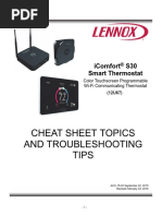 Cheat Sheet Topics and Troubleshooting Tips: Icomfort S30 Smart Thermostat