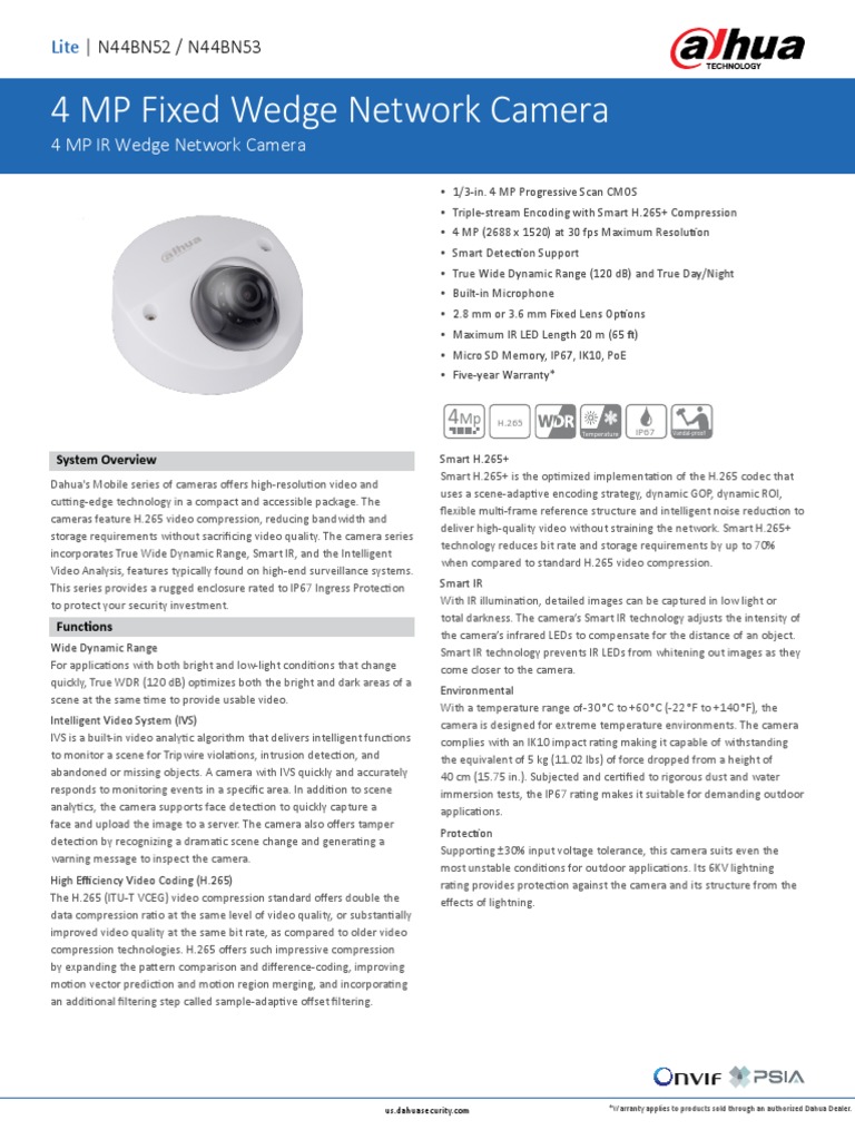 4 MP IR Wedge Network Camera | PDF | Video | Camera