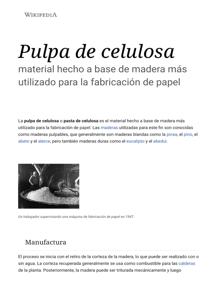 Pulpa de Celulosa PDF Papel de pulpa) Química