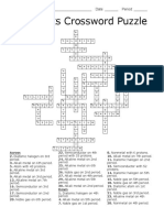 Elements Crossword Puzzle: Name: - Date: - Period