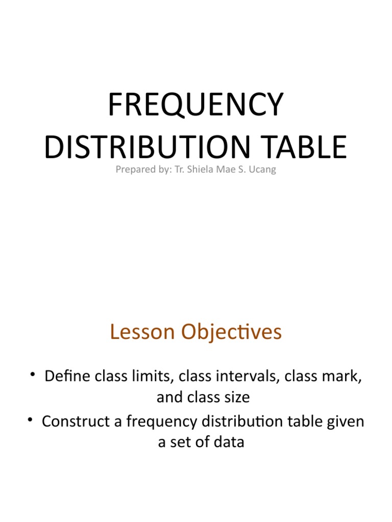 Constructing a Frequency Distribution Table | PDF