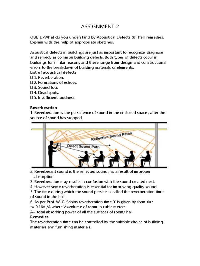 Assignment 2 List of Acoustical Defects PDF Frequency Waves