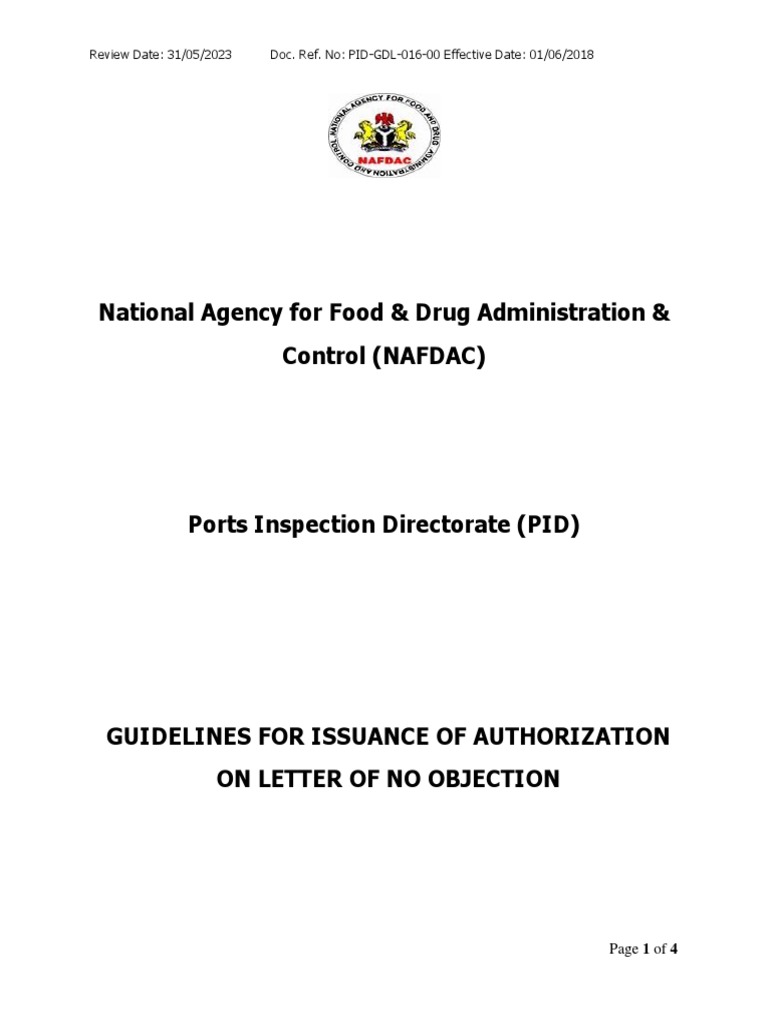 NAFDAC Guidelines for Import Authorization | PDF | Pharmacist