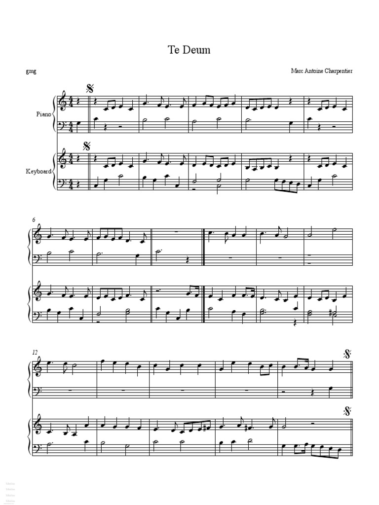 Charpentier Te Deum Pdf Classical Music