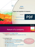 Nature and Regulation of Companies: Associate Professor Parmod Chand Macquarie University, Sydney, Australia