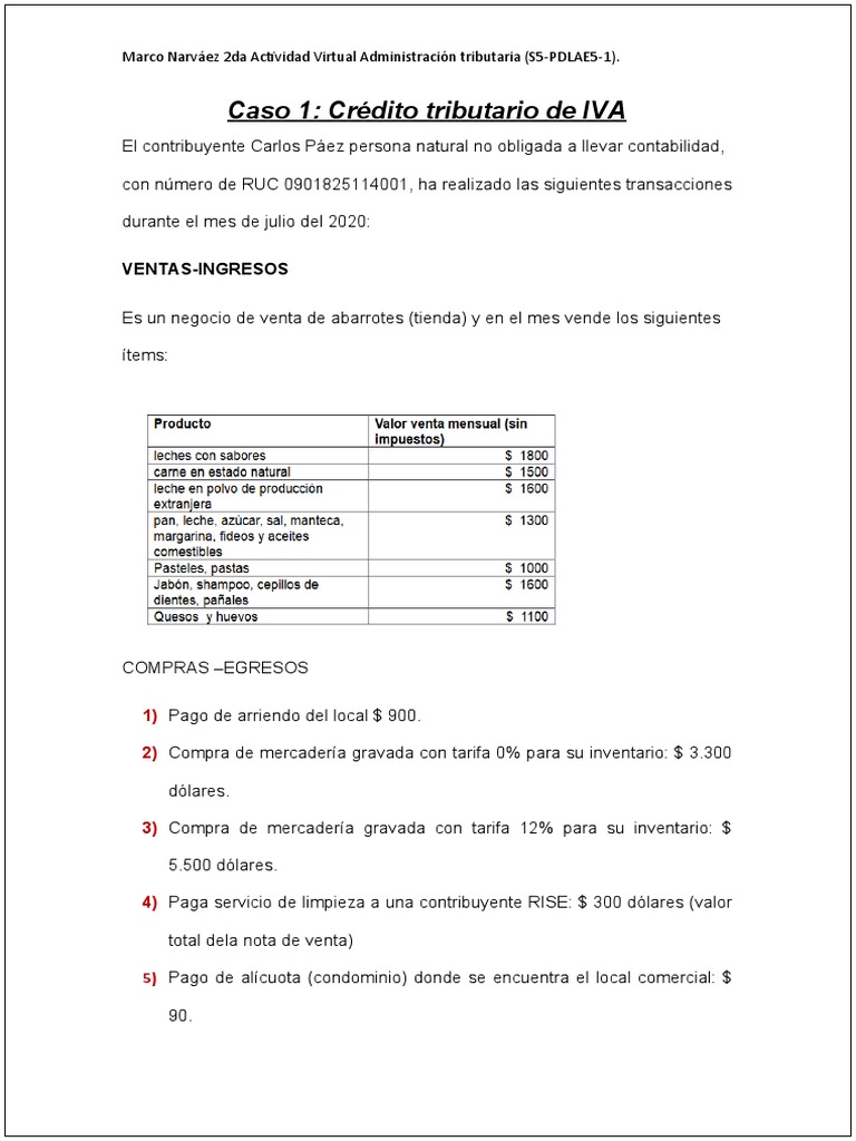 Actividad Virtual 2 Adm Tributaria | PDF | Impuesto al valor agregado ...
