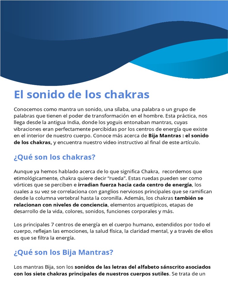 Sonidos y Bija Mantras de Chakras | PDF | Chakra | Mantra