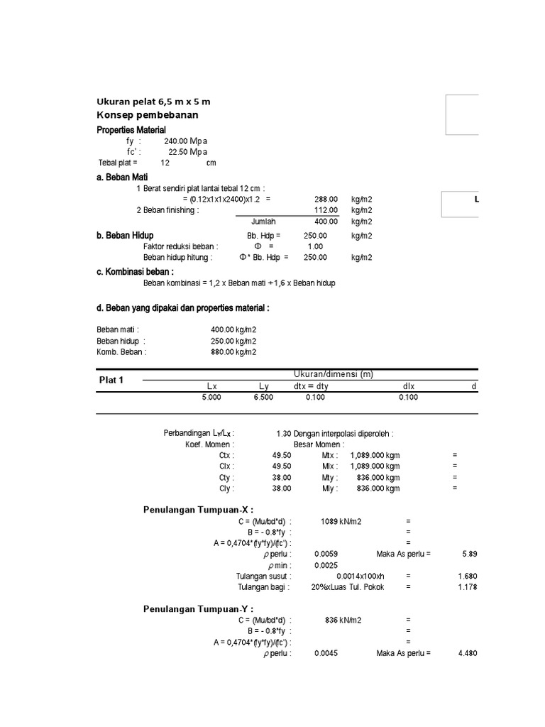 APK Excel Perhitungan Kolom Pelat Dan Po PDF