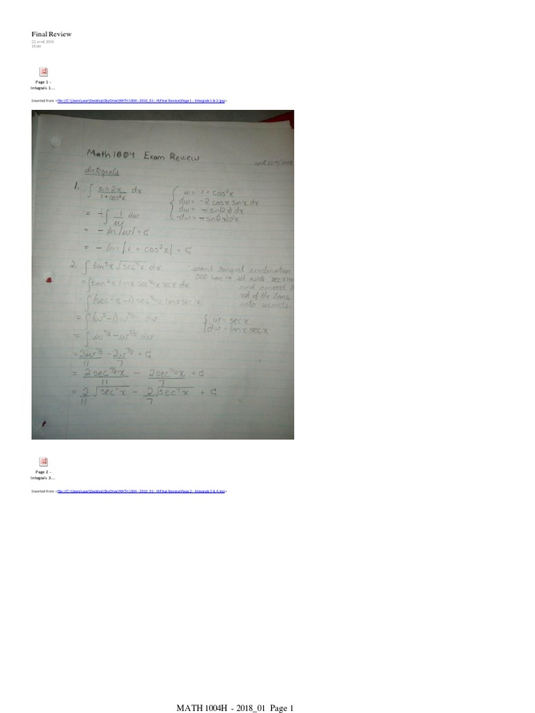 MATH 1004H Final Review Guide | PDF | Business | Computers