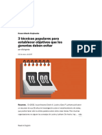 HBR 3 Técnicas Populares para Establecer Objetivos Que Los Gerentes Deben Evitar