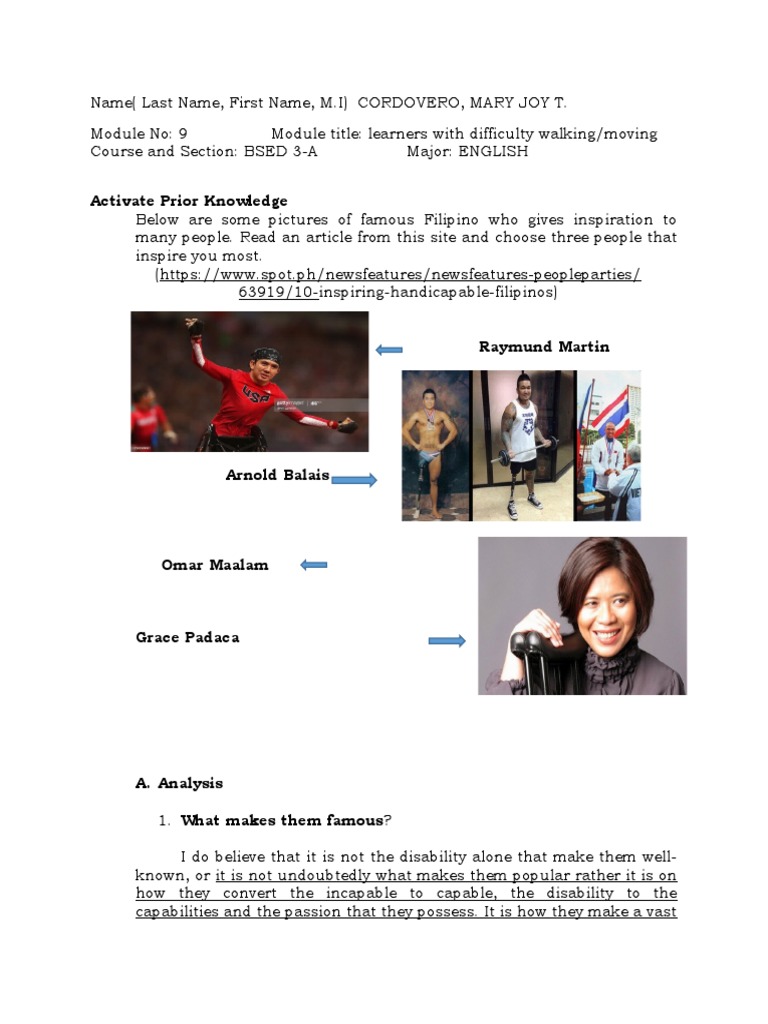 Activity Module 9 | PDF | Disability | Clinical Medicine