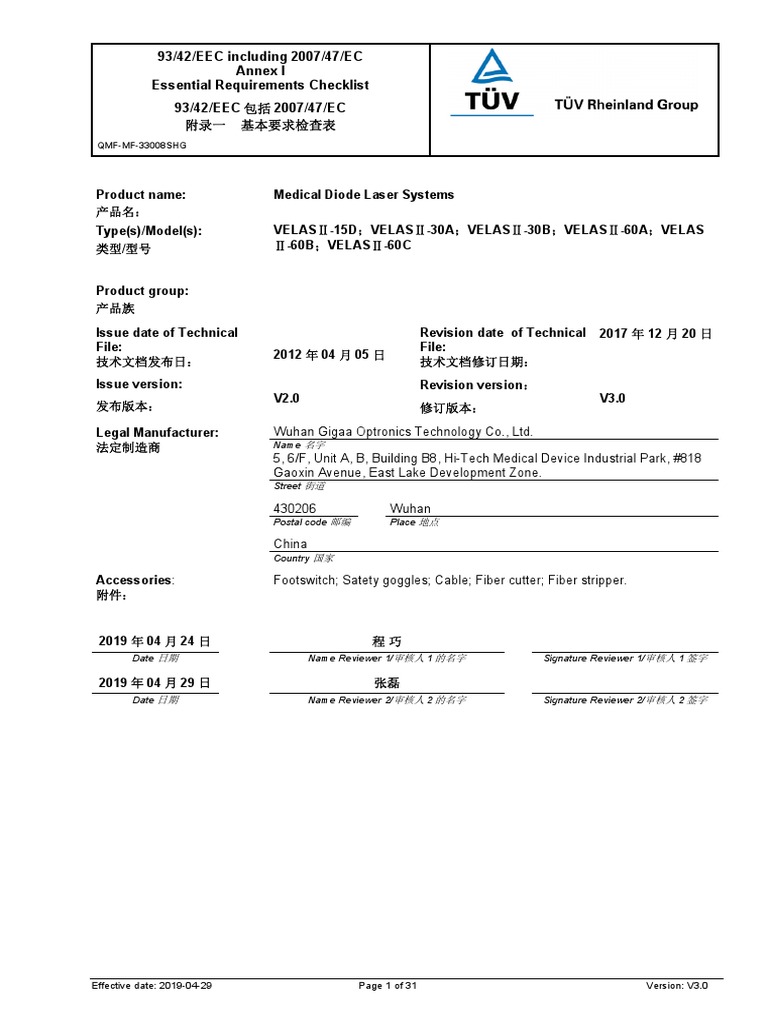Medical Device Compliance Checklist | PDF | Medical Device | Risk ...