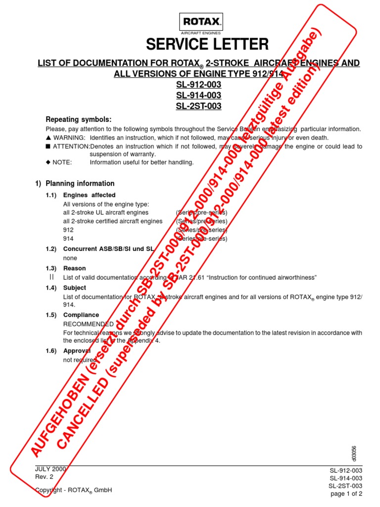 Service Letter: e A Usgabe) Edition) | PDF | Aeronautics | Aviation