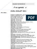 Planning juin-juillet 2011