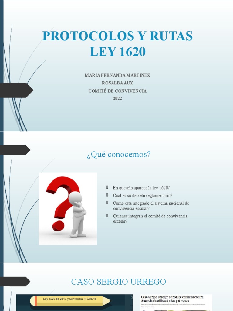 Protocolo Ley 1620: Convivencia Escolar | PDF | Discriminación | Acoso ...