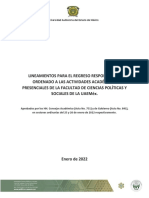 Lineamientos Para El Regreso Responsable y Ordenado a Las Actividades Académicas Presenciales de La FCPyS