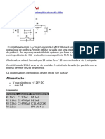 Amplificador 100W potência áudio circuito integrado LM12CLK