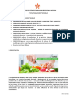 Guía de Aprendizaje Higiene y Manipulación de Alimentos 