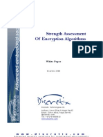 Strength Assessment of Encryption Algorithms