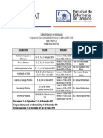 PROGRAMACION DE ASIGNATURAS 1er SEM. PEDIATRÍA 2019-3