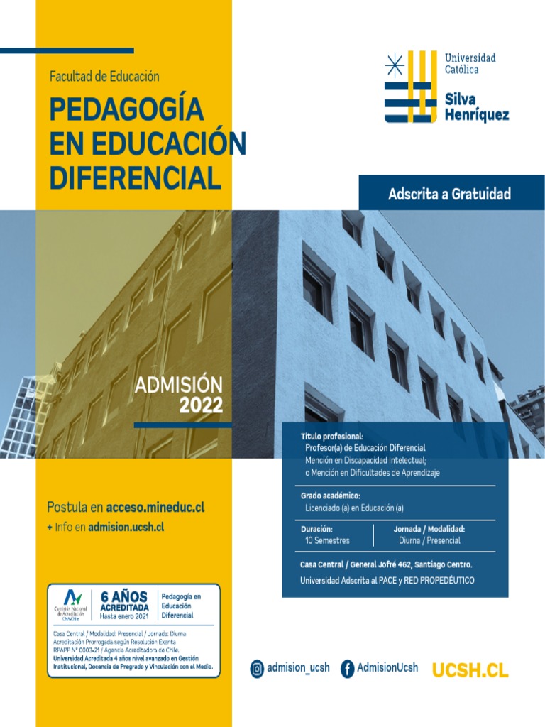 Pedagogía en Educación Diferencial UCSH | PDF | Plan de estudios ...