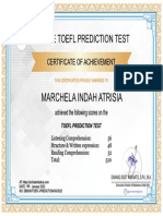 E-Certificate TOEFL PREDICTION Score - Marchela Indah Atrisia