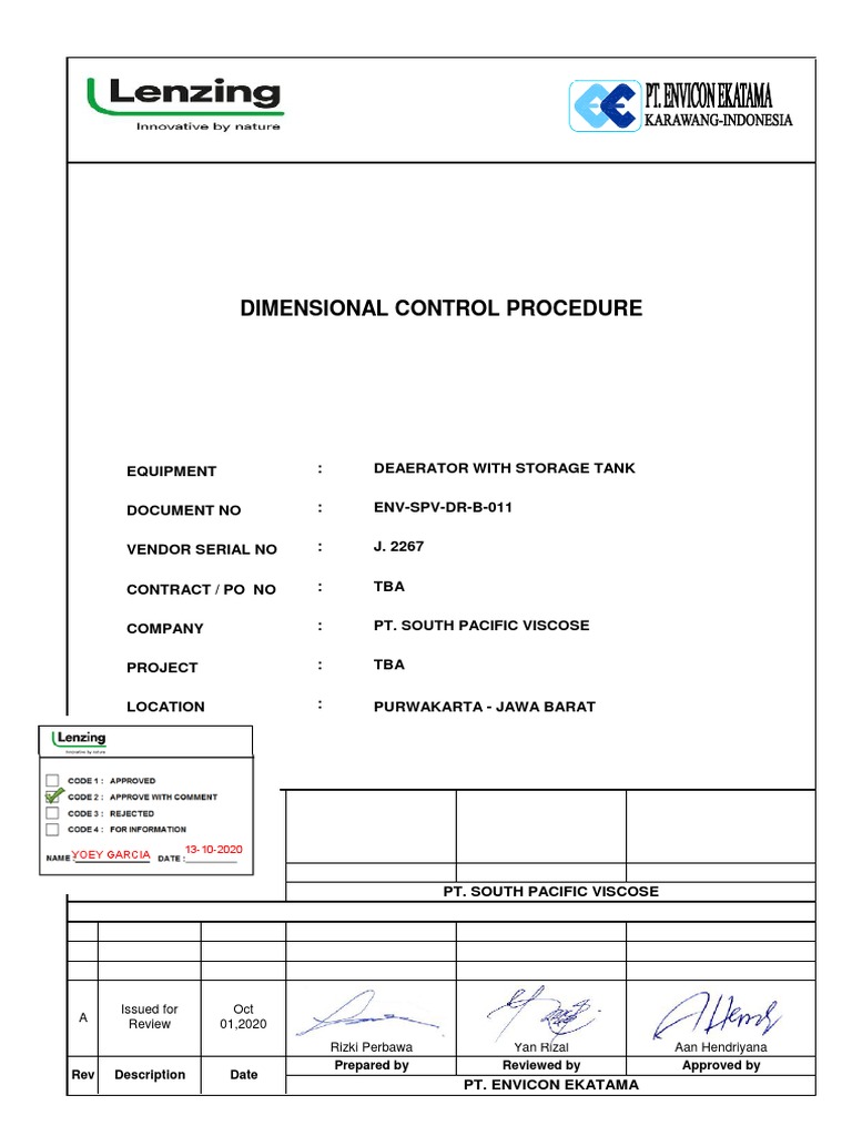 ENVSPVDRB011 Dimensional Inspection ProcedureRev A PDF