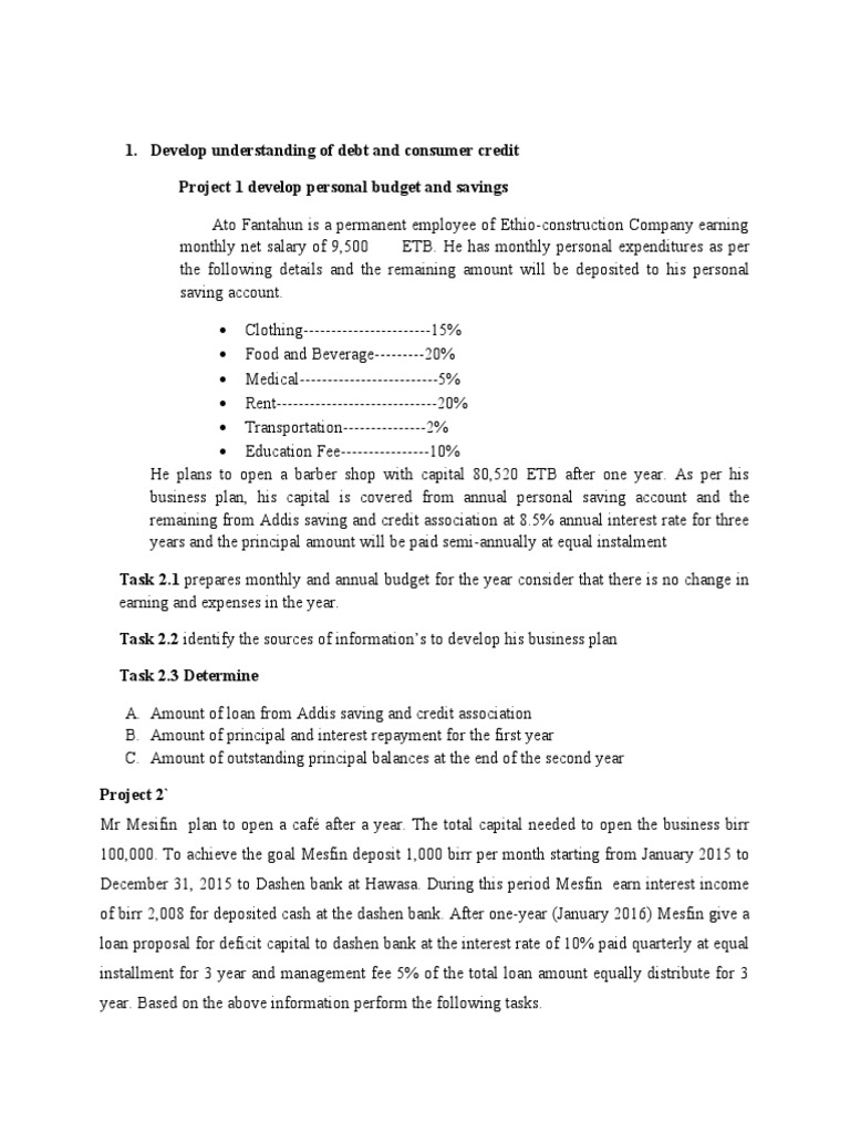 COC Training Excercises PDF Interest Loans