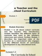 The Teacher and The School Curriculum: Prepared by