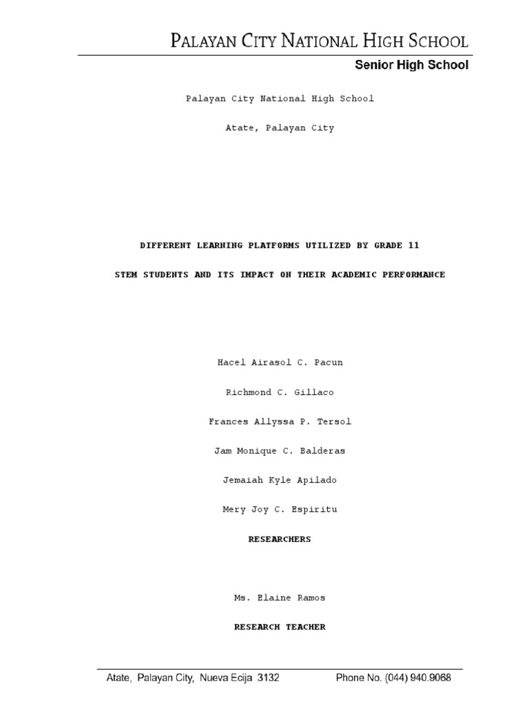 Different Online Learning Platforms Utilized by Grade 11 STEM Students