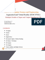 School of Computer Science and Engineering: Augmented and Virtual Reality (B18CS7041)