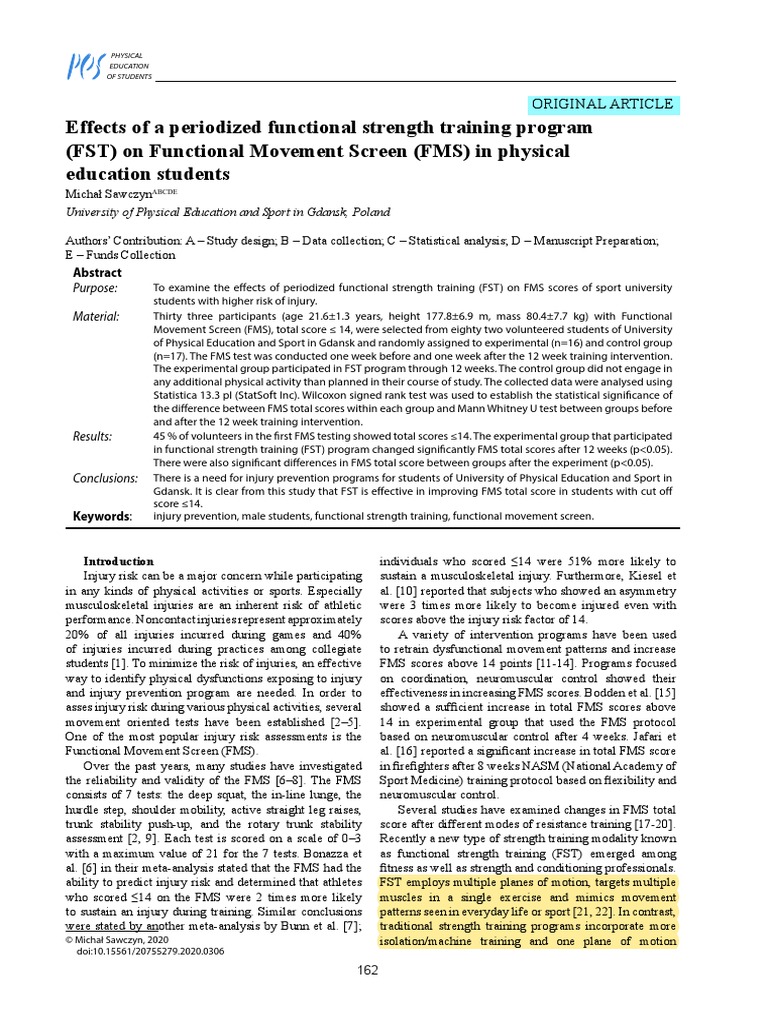 Effects of A Periodized Functional Strength Training Program | PDF ...