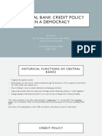 Central Bank Credit Policy in A Democracy