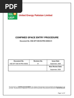 Confined Space Entry Procedure