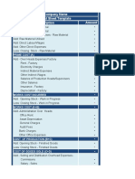 Cost Sheet Template