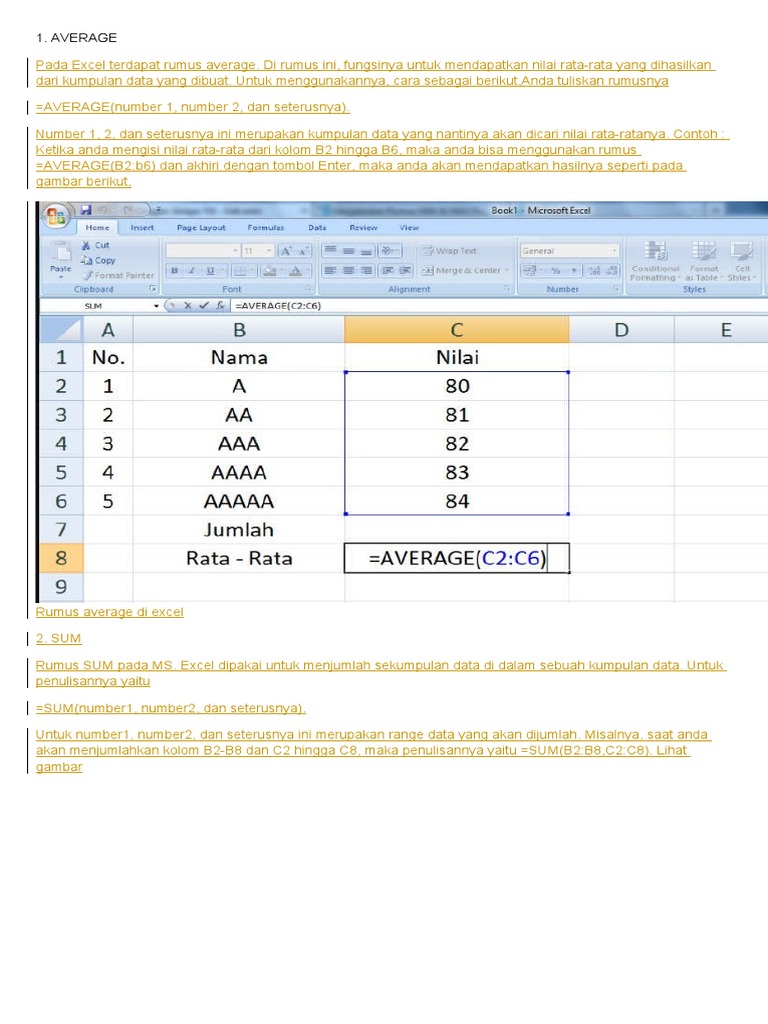 tutorial belajar rumus excel