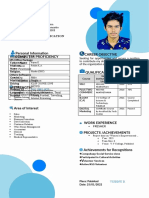 Vishnu R: Personal Information Career Objective Computer Proficiency