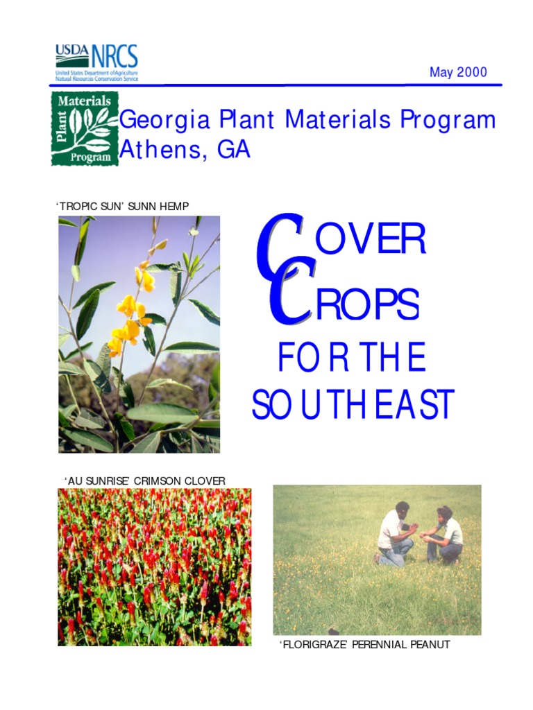 USDA Cover Crops For The Southeast PDF Legume Soil
