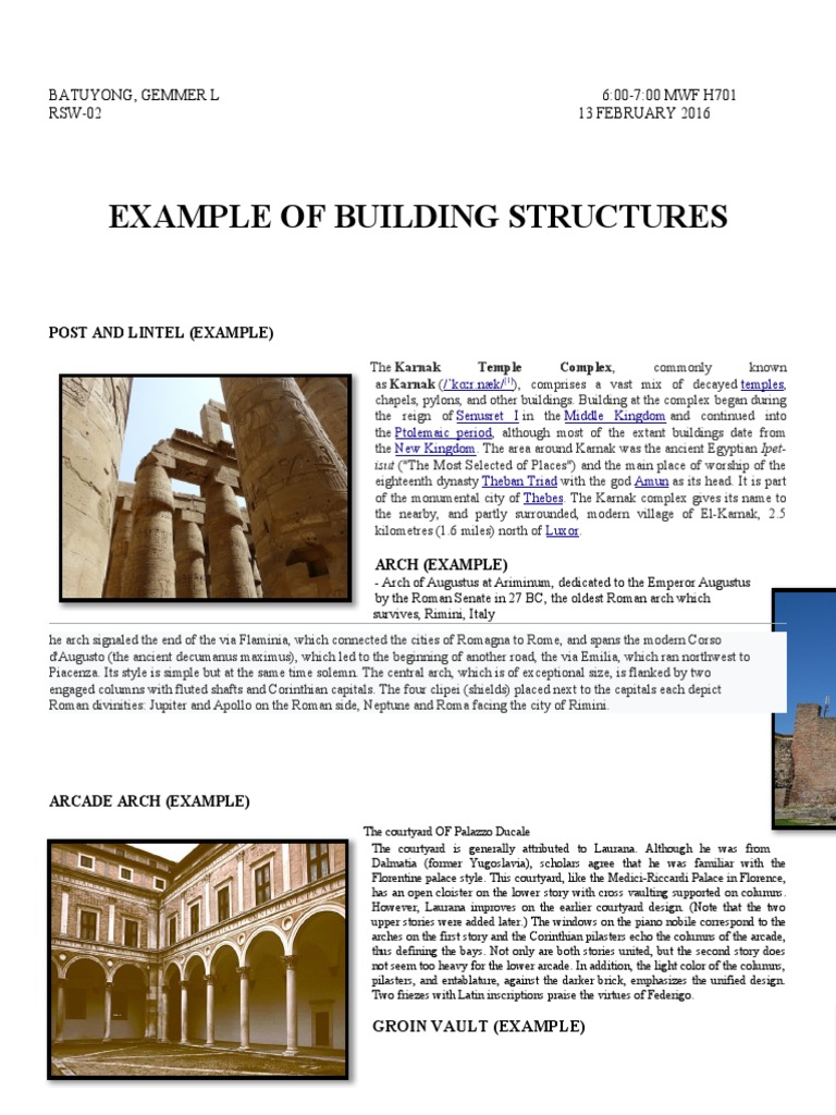 Example of Building Structures Post and Lintel (Example) PDF