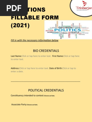 2021 ELECTIONS CANDIDATE FILLABLE FORM