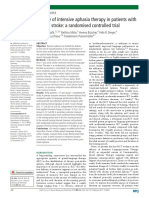 Efficacy of Intensive Aphasia Therapy in Patients With Chronic Stroke: A Randomised Controlled Trial