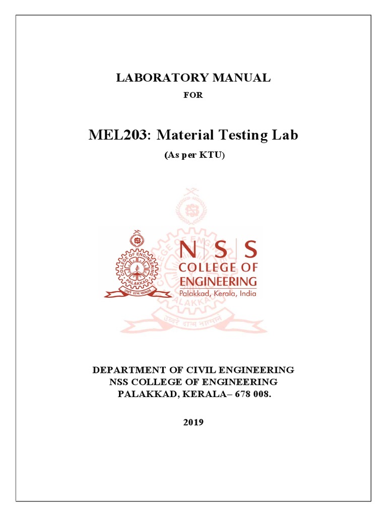 KTU Material Testing Lab Manual | PDF | Hardness | Engineering
