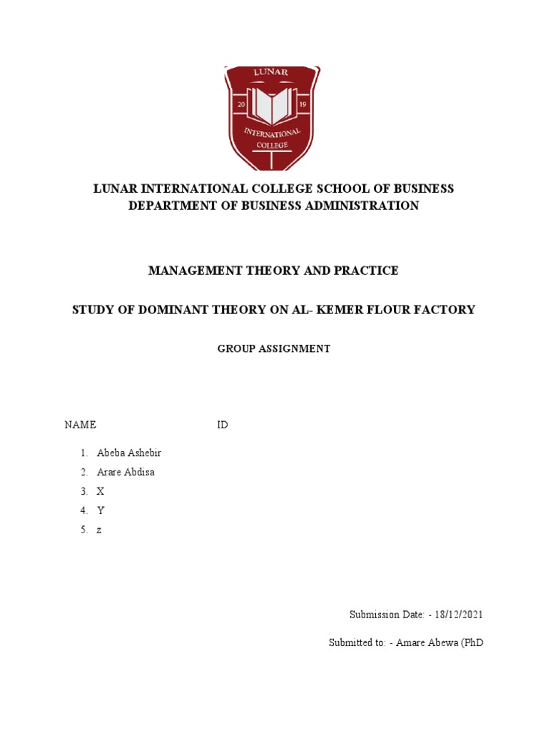 Management Theory and Practice Assignment 1 | PDF | Economies ...