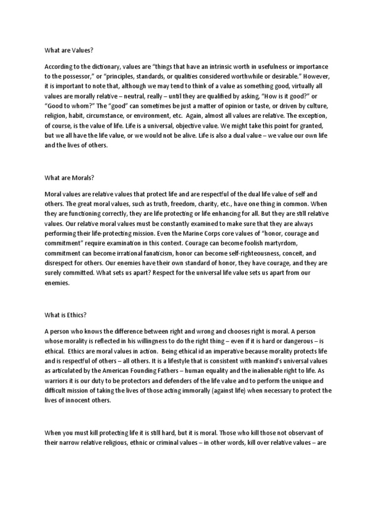 Understanding Values, Morals, and Ethics | PDF | Morality | Value (Ethics)