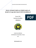 Hak Angket Dewan Perwakilan Rakyat Dan Batasan Penyelidikan: Kania Syafiza 090200116