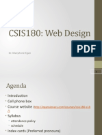 Csis180: Web Design: Dr. Maryanne Egan