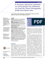 Health Insurance Determines Antenatal, Delivery and Postnatal Care Utilisation: Evidence From The Ghana Demographic and Health Surveillance Data